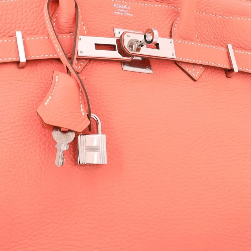 Hermes Birkin Handbag Pink Clemence with Palladium Hardware 30 - 6