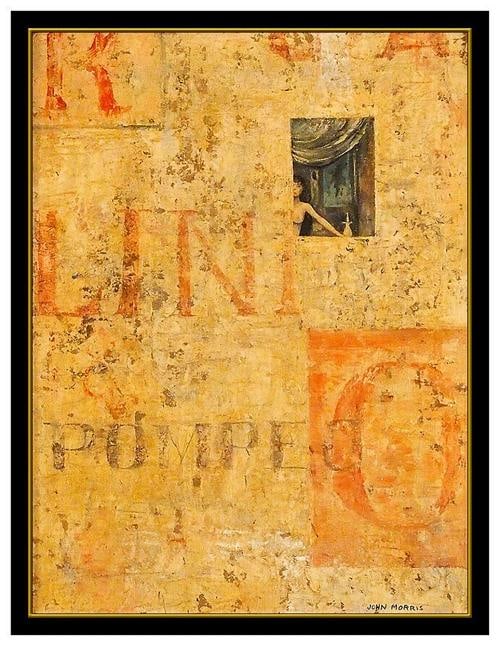 John Morris Original Oil Paint on Canvas Board Abstract Signed Framed Artwork - 2