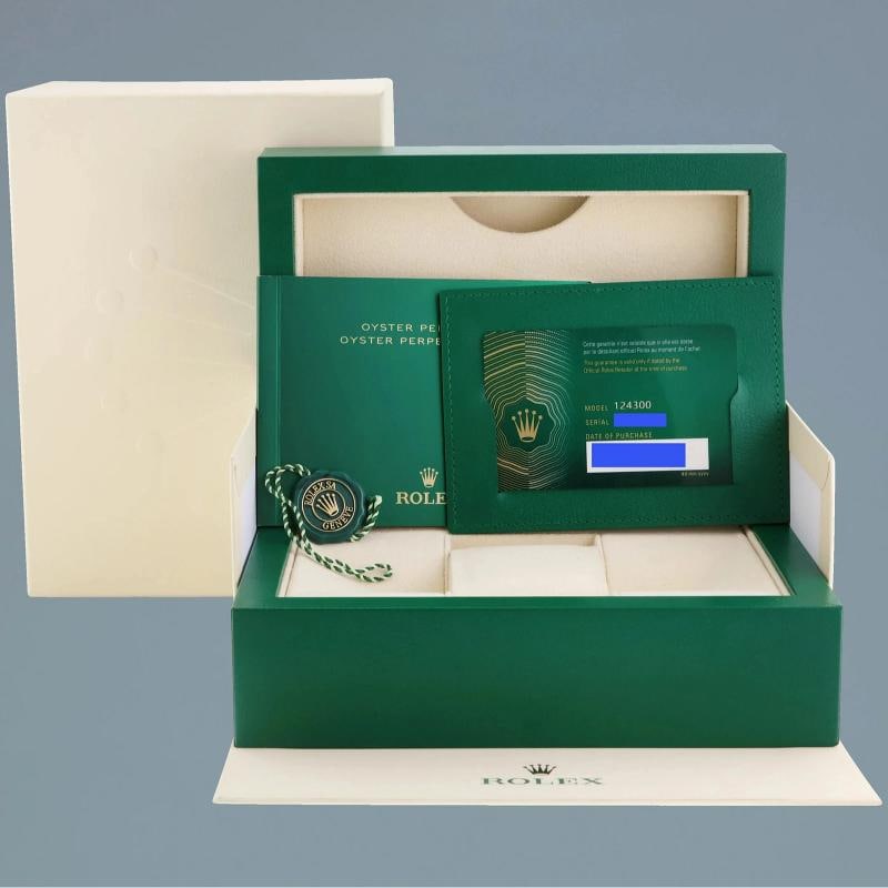 2022 PAPERS Rolex Oyster Perpetual 41mm Blue Custom Dial Tiffany Oyster 124300 - 7