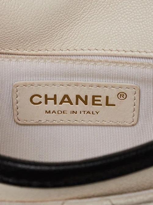 Chanel White/Black Quilted Grained Leather Mini Flap Messenger Bag - 7