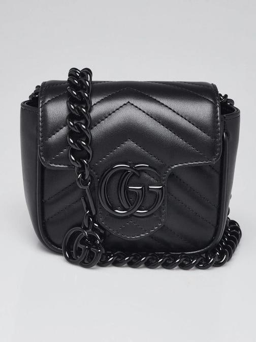 Gucci Black Quilted Leather Marmont Shoulder/Waist Bag: Condition: Pre-owned - Good,Brand: Gucci,Exterior Material: Leather,Style: Everyday Bags,Exterior Color: Black,Department: Women,Country of Origin: ItalyDescriptionThis adorable and stylish Gucci