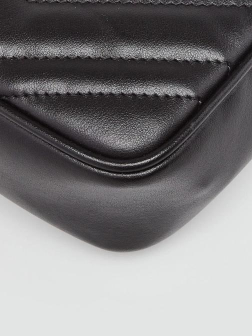Gucci Black Quilted Leather Marmont Shoulder/Waist Bag - 5
