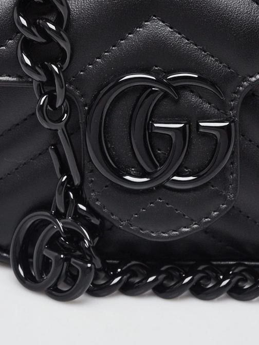 Gucci Black Quilted Leather Marmont Shoulder/Waist Bag - 6