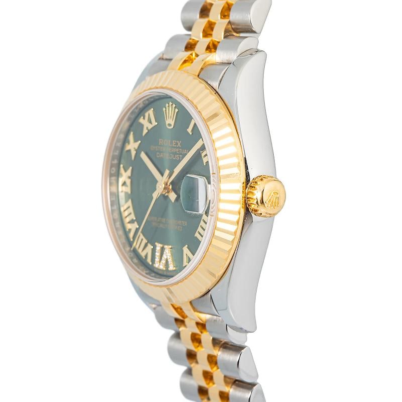 Rolex Datejust 278273 2019 Card Jubilee 18k YG Two Tone Green Dial Auto Lady 31m - 3