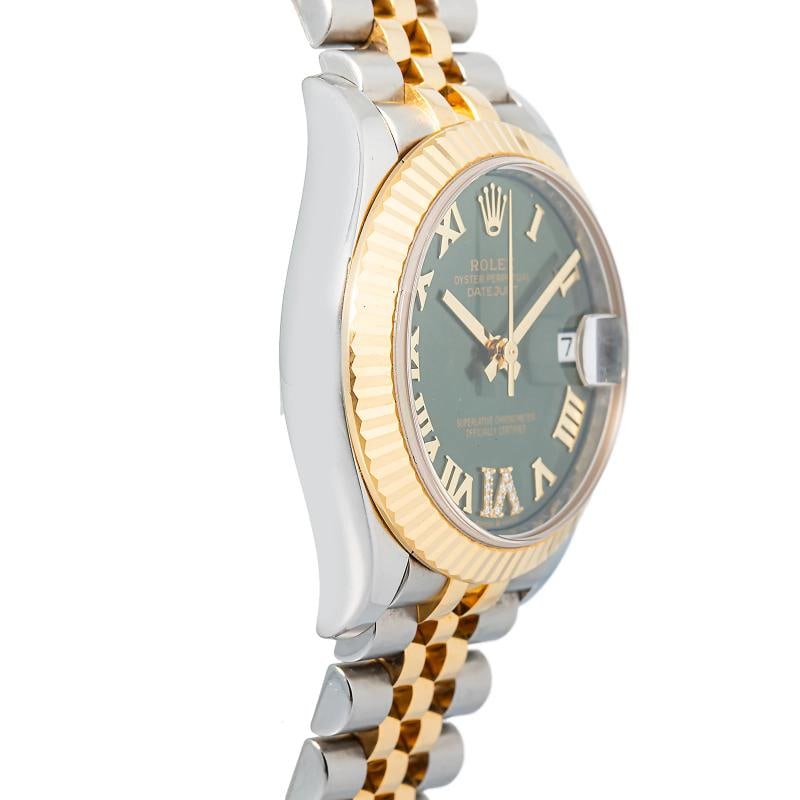 Rolex Datejust 278273 2019 Card Jubilee 18k YG Two Tone Green Dial Auto Lady 31m - 4