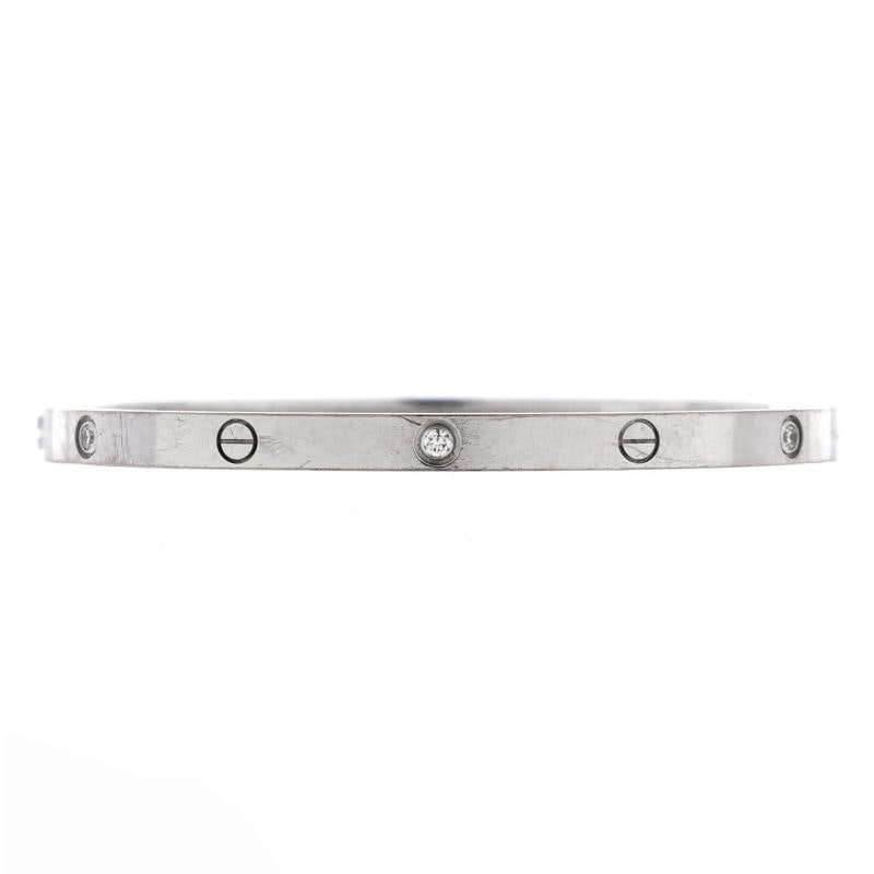 Cartier Love 6 Diamond Bracelet 18K White Gold and Diamonds Small - 4