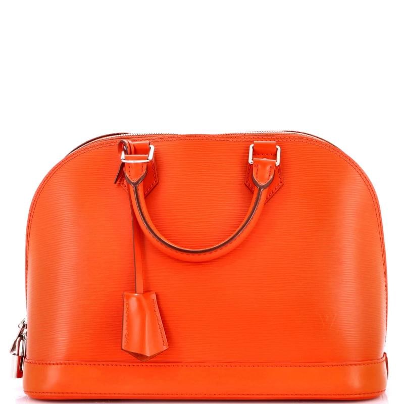 Louis Vuitton Alma Handbag Epi Leather PM: Condition: Pre-owned - Fair,Brand: Louis Vuitton,Exterior Material: Leather,Style: Top Handle,Exterior Color: Orange,Department: Women,Size: Pm,Accessories: Clochette, Keys, Lock