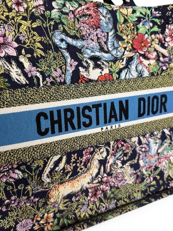 CHRISTIAN DIOR D Constellation Embroidery Book Tote Large Navy Blue - 6