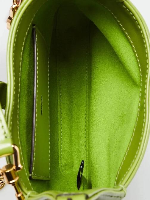 Gucci Green Leather/Canvas Crystal GG Jackie 1961 Mini Bag - 9