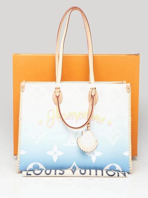 Louis Vuitton Blue Monogram Giant Canvas Hamptons By the Pool Onthego GM Tote... - 11