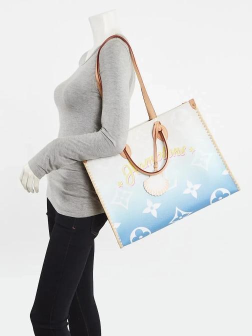 Louis Vuitton Blue Monogram Giant Canvas Hamptons By the Pool Onthego GM Tote... - 2