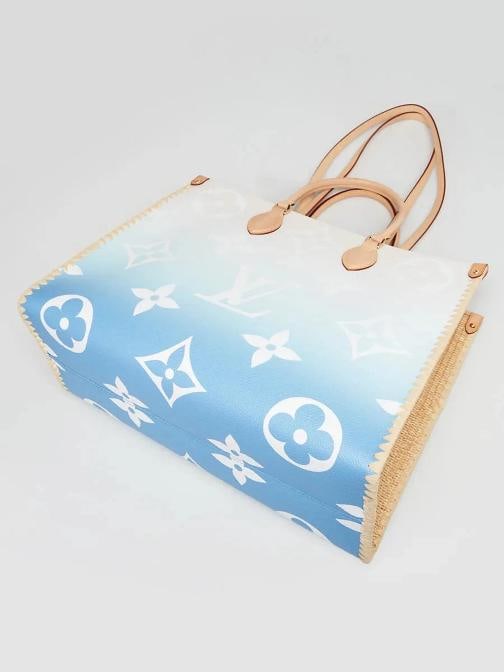 Louis Vuitton Blue Monogram Giant Canvas Hamptons By the Pool Onthego GM Tote... - 3