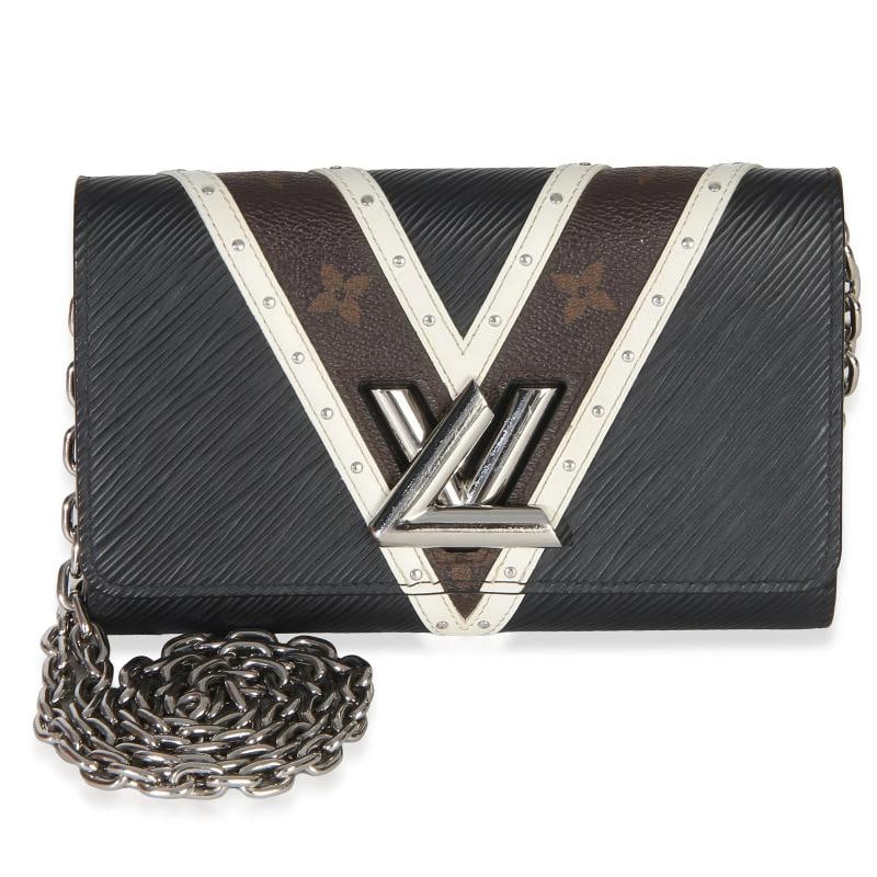 Louis Vuitton Black White V Monogram Canvas Twist Wallet on Chain: Condition: Pre-owned - Good,Dimensions: 7.5 x 4.75 x 1.25,Handbag Accessories: Dustbag,Bag Width: 7.5 in,Bag Depth: 1.25 in,Bag Height: 4.75 in,Department: Unisex,Style: Crossbody Bag;Evening