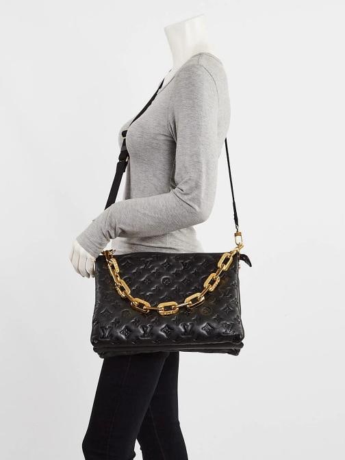 Louis Vuitton Black Monogram Embossed Leather Coussin MM Bag - 2