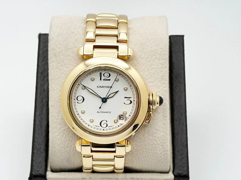Cartier Pasha C Ref 1035 White Dial 18K Yellow Gold 35mm - 2