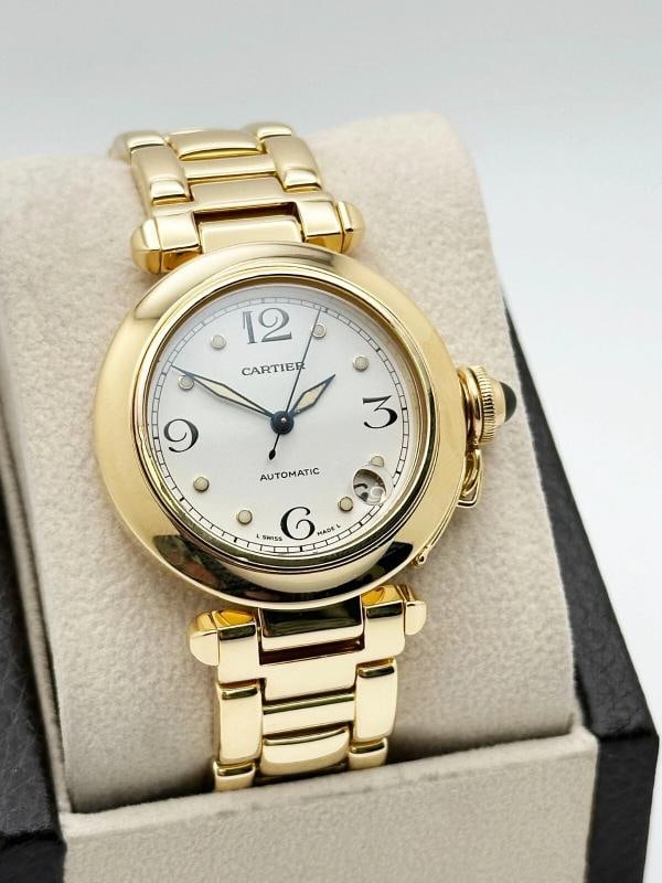 Cartier Pasha C Ref 1035 White Dial 18K Yellow Gold 35mm - 3