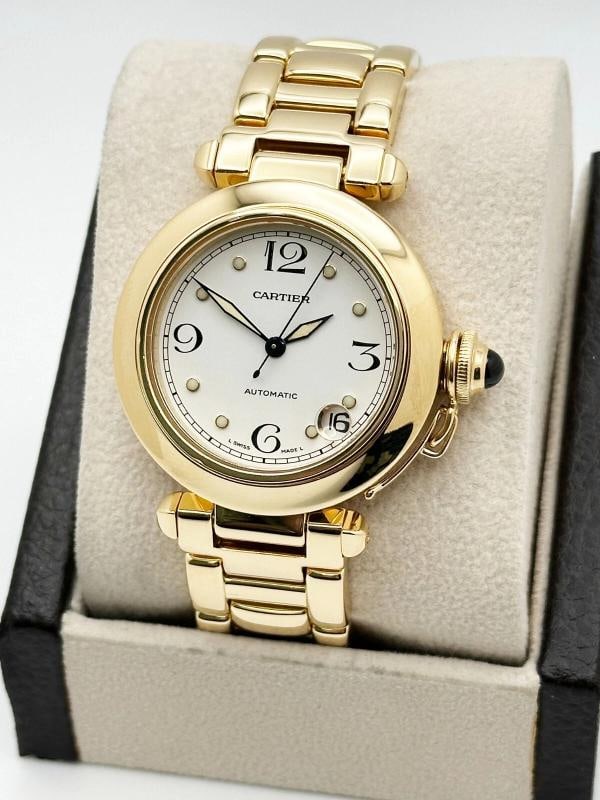 Cartier Pasha C Ref 1035 White Dial 18K Yellow Gold 35mm - 4