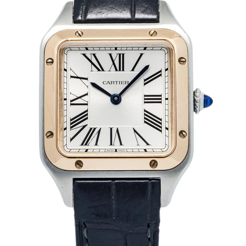 Cartier Santos Dumont W2SA0012 2021 Card Rose TwoTone Silver Dial Quartz 28mm - 2