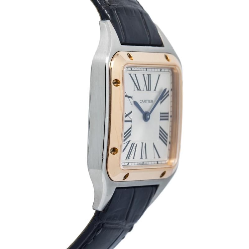 Cartier Santos Dumont W2SA0012 2021 Card Rose TwoTone Silver Dial Quartz 28mm - 3