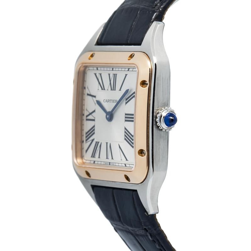 Cartier Santos Dumont W2SA0012 2021 Card Rose TwoTone Silver Dial Quartz 28mm - 4