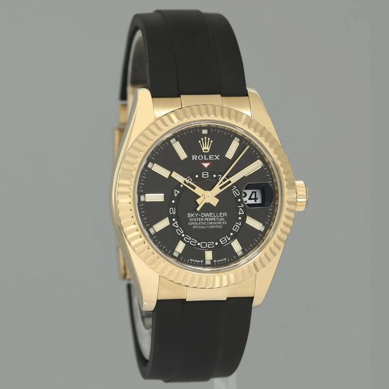 2023 MINT Rolex Sky-Dweller Yellow Gold Black Oysterflex 336238 Watch Box - 3