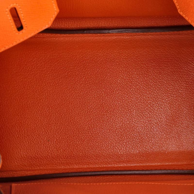 Hermes Birkin Handbag Orange Epsom with Palladium Hardware 30 - 6