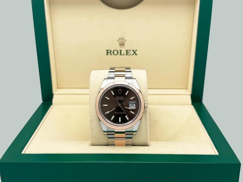 Rolex Datejust 41 126331 41mm Chocolate Dial 18k Rose Gold Steel Box Paper - 2