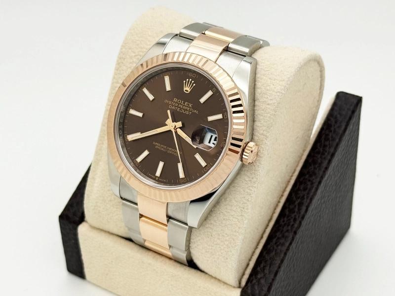 Rolex Datejust 41 126331 41mm Chocolate Dial 18k Rose Gold Steel Box Paper - 4