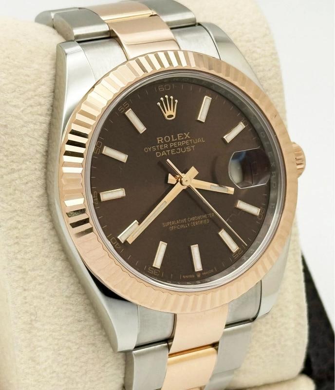 Rolex Datejust 41 126331 41mm Chocolate Dial 18k Rose Gold Steel Box Paper - 5