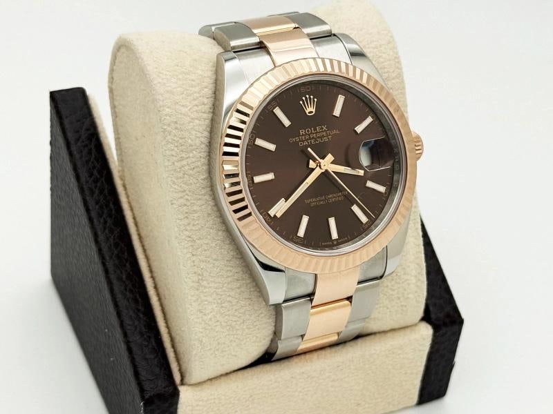 Rolex Datejust 41 126331 41mm Chocolate Dial 18k Rose Gold Steel Box Paper - 6