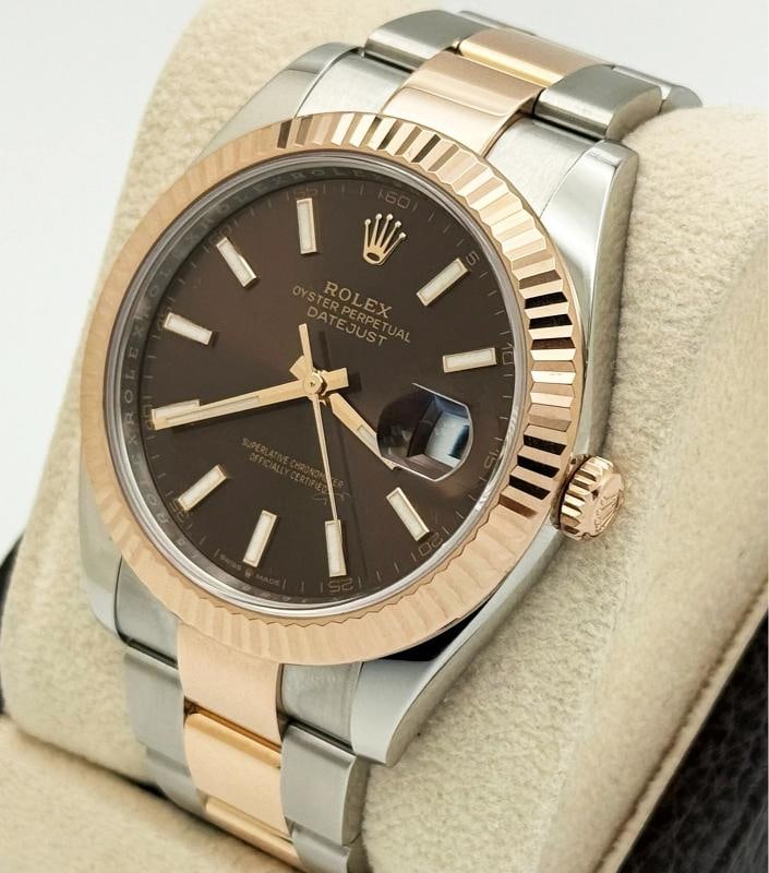 Rolex Datejust 41 126331 41mm Chocolate Dial 18k Rose Gold Steel Box Paper - 7