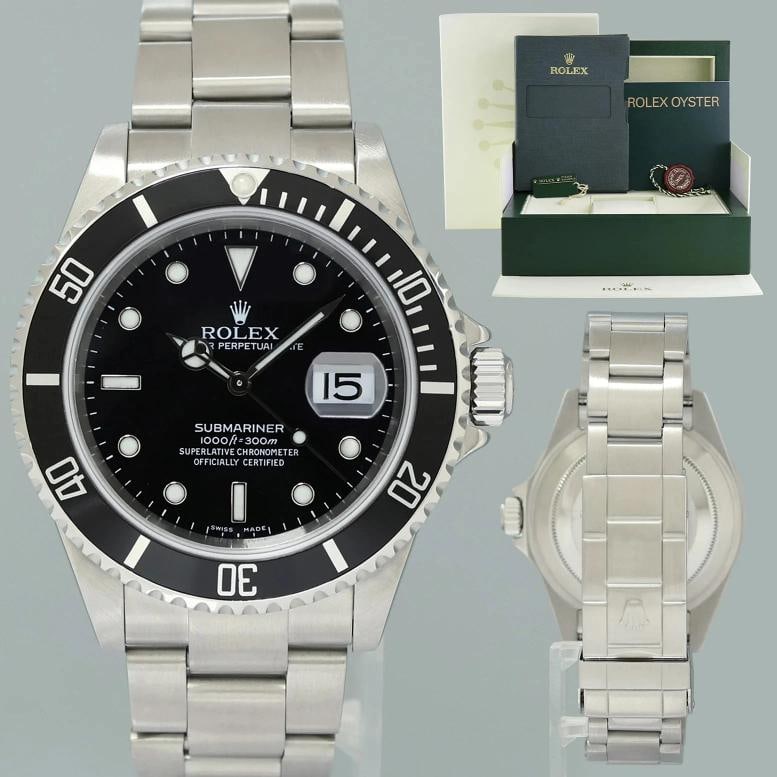 2005 MINT Rolex Submariner Date 16610 Steel Black 40mm Watch Box: Condition: Pre-owned - Excellent,Brand: Rolex,Department: Unisex Adults,Type: Wristwatch,Model: Submariner,Reference Number: 16610,With Original Box/Packaging: Yes,With Papers: No,Customized: No,UPC: