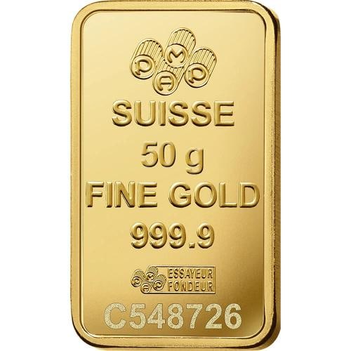 50 gram Gold Bar - PAMP Suisse - Fortuna - 999.9 Fine in Sealed Assay - 4