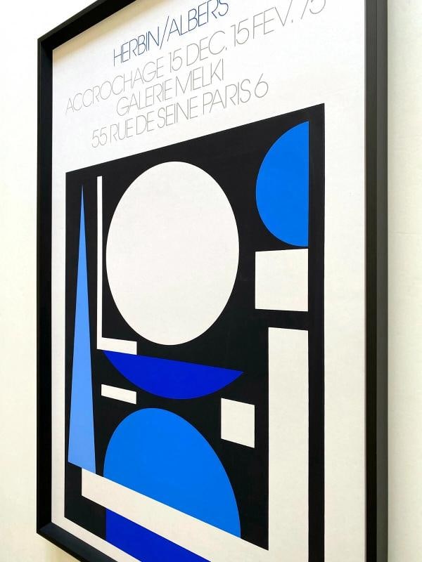 AUGUSTE HERBIN RARE 1975 MODERNIST SILKSCREEN PRINT FRAMED PARIS EXHBTN POSTER - 11
