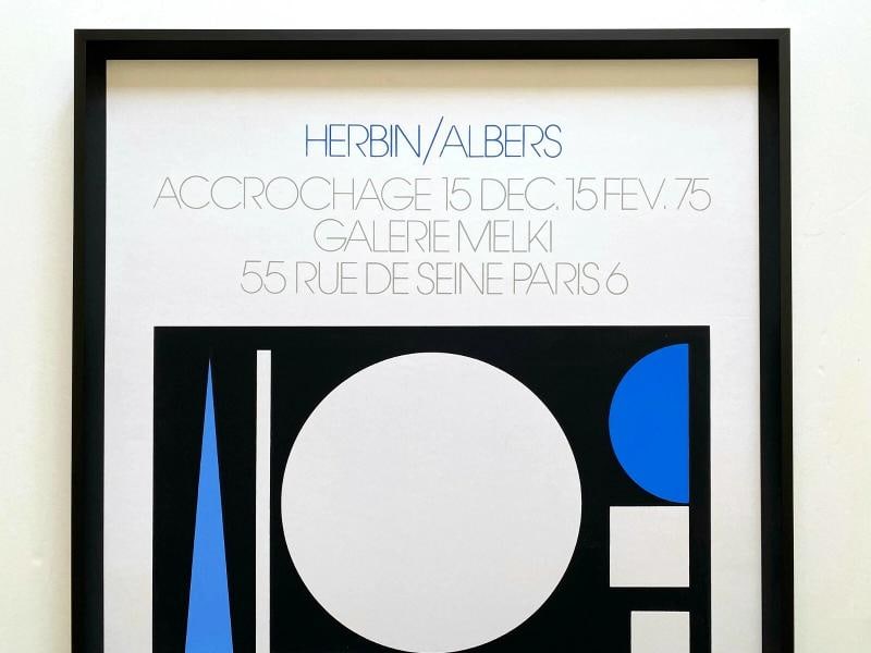 AUGUSTE HERBIN RARE 1975 MODERNIST SILKSCREEN PRINT FRAMED PARIS EXHBTN POSTER - 2