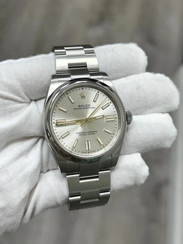 2025 Rolex Oyster Perpetual 134300 41mm Silver Dial Stainless Steel Box Papers - 4