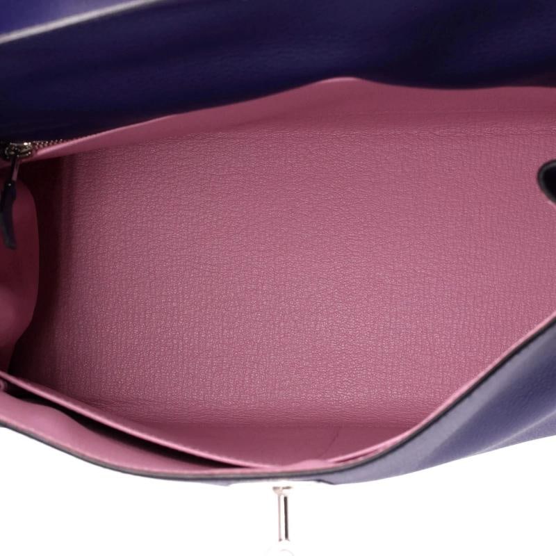 Hermes Kelly Handbag Verso Evercolor with Palladium Hardware 28 - 6