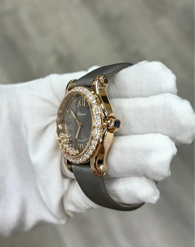 Chopard Happy Sport 274808-5014 36mm Floating Diamond 18K Rose Gold Box Papers - 7