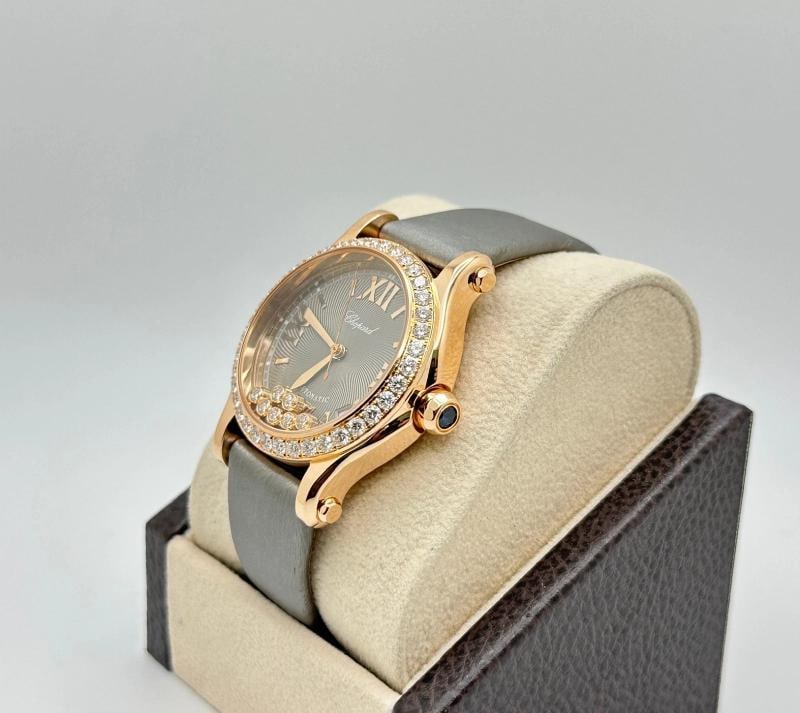 Chopard Happy Sport 274808-5014 36mm Floating Diamond 18K Rose Gold Box Papers - 9