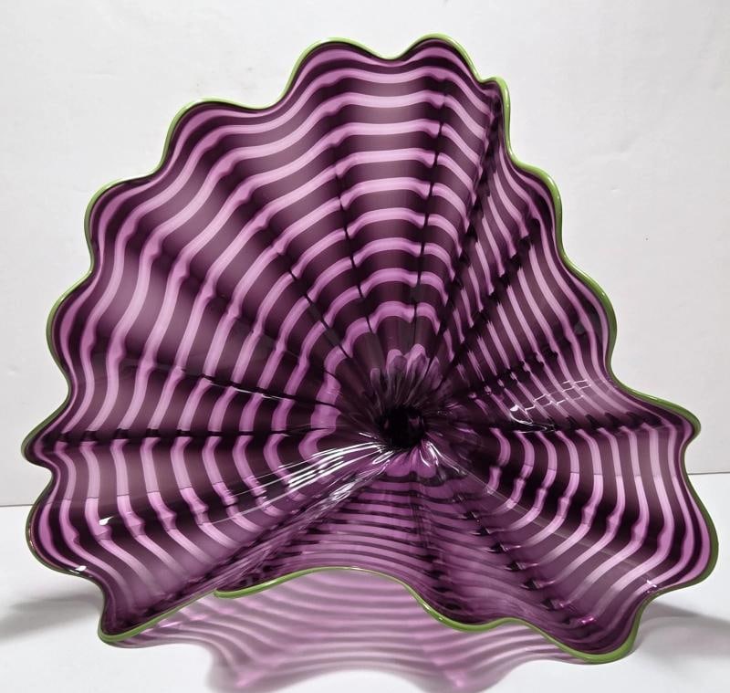 RARE~ D.Chihuly Signed TWO PIECE Hand Blown Glass Set~ (Measurements in Description) - 15