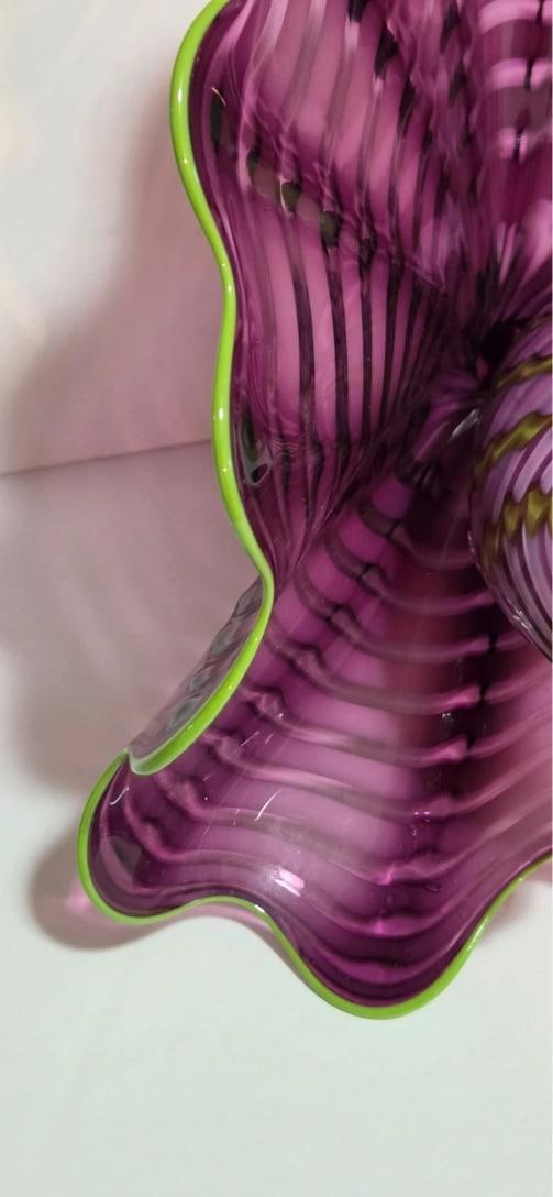 RARE~ D.Chihuly Signed TWO PIECE Hand Blown Glass Set~ (Measurements in Description) - 5