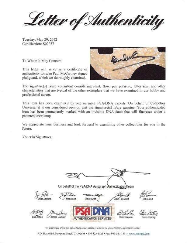 PAUL MCCARTNEY SIGNED Left Handed Hofner Violin Bass Guitar THE BEATLES (PSA LOA) - 7