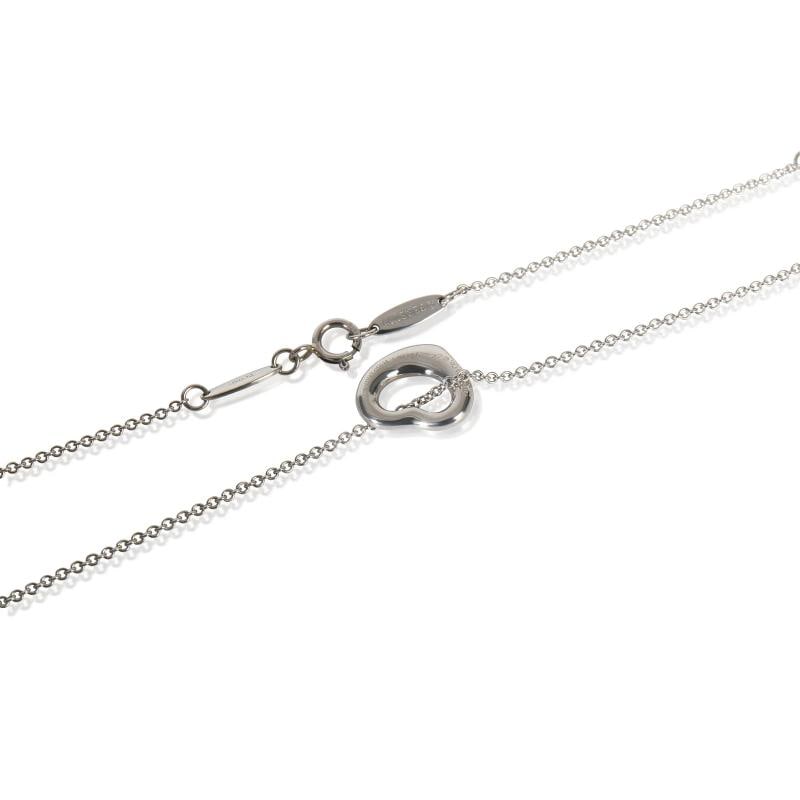 Tiffany & Co. Platinum Diamond Elsa Peretti Open Heart Pendant - 2