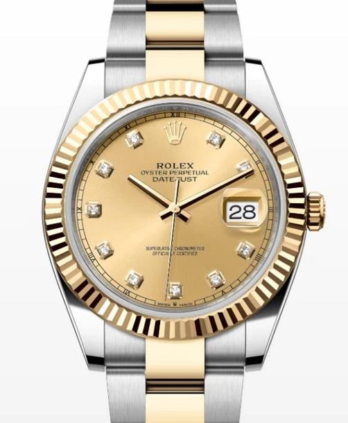 Rolex Datejust 126333 NEW 2021 B/P 18k TwoTone Oyster Diamond Dial Watch 41mm - 2