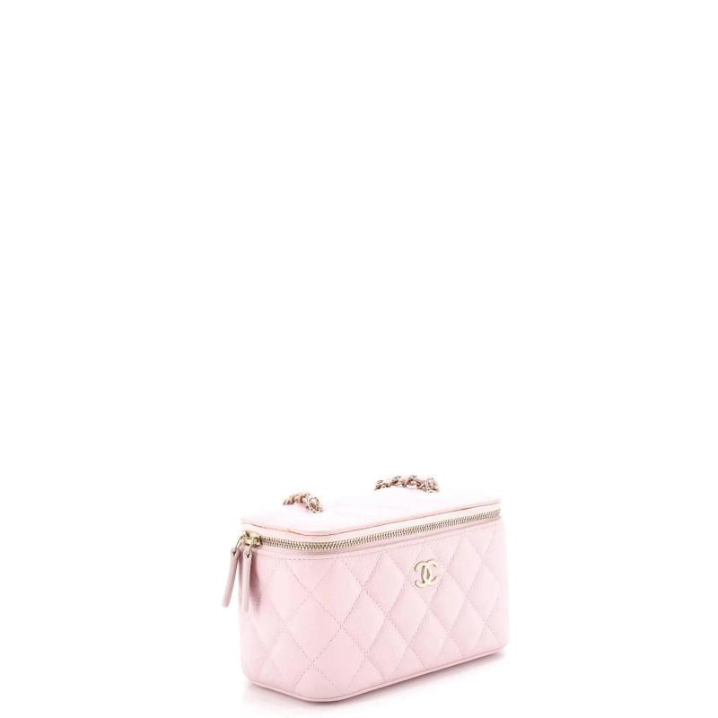 Chanel Tiny CC Link Vanity Case with Chain Quilted Caviar Small - 2