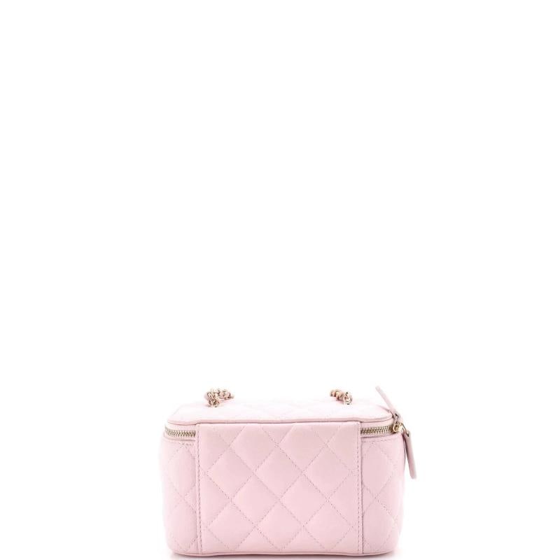 Chanel Tiny CC Link Vanity Case with Chain Quilted Caviar Small - 3