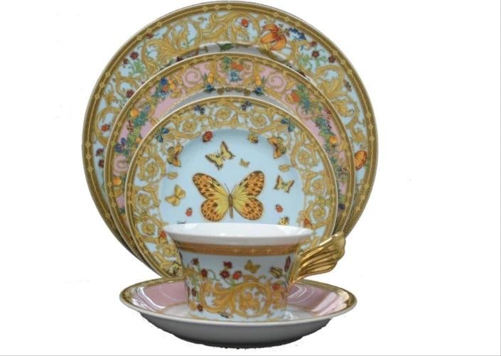 Versace Rosenthal Le Jardin de Versace 5 Piece Place Setting, Dinnerware Set: Condition: New: A brand-new, unused, unopened, undamaged item in its original packaging (where packaging is applicable). ,Brand: Versace,Type: Dinnerware Set,Material: Porcelain