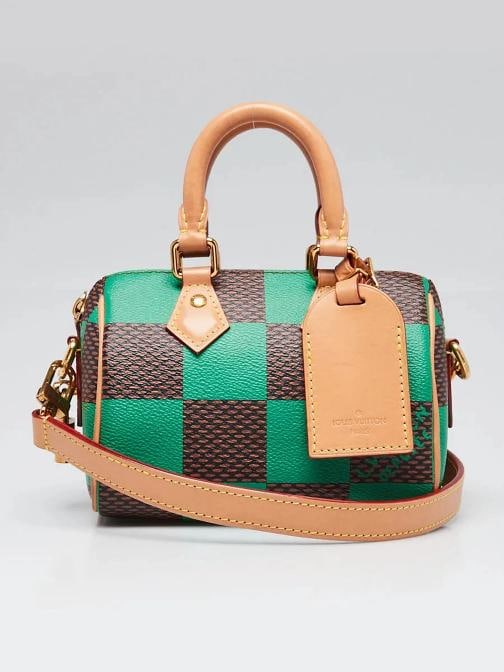 Louis Vuitton Green Damier Canvas Speedy 18 Bandouliere Pop Bag: Condition: Pre-owned - Good,Brand: Louis Vuitton,Exterior Material: Coated Canvas,Style: Crossbody Bags,Everyday Bags,Exterior Color: Brown,Green,Department: Women,Country of Origin: France