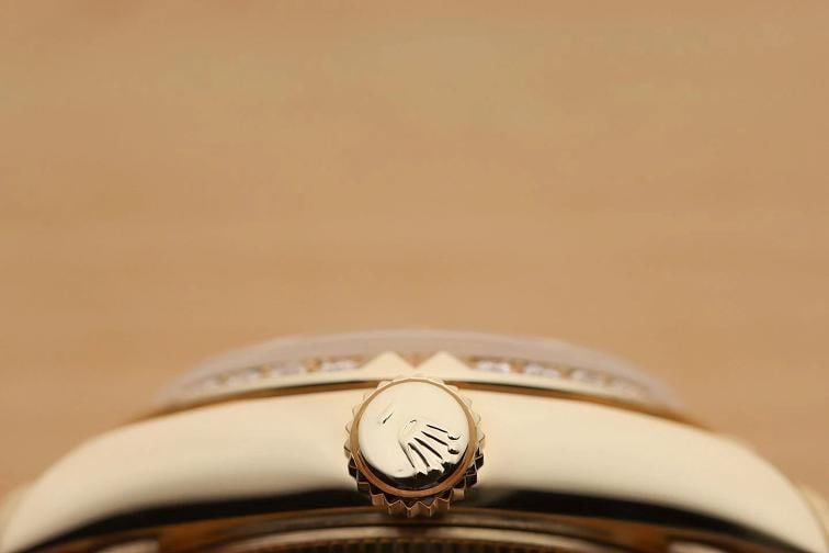 ROLEX DATEJUST PRESIDENT 69268 18K GOLD FACTORY DIAMOND DIAL PYRAMID BEZEL WATCH - 10