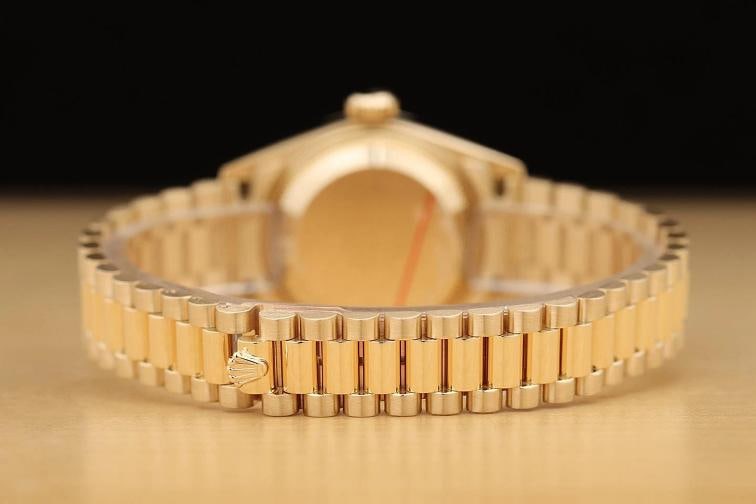 ROLEX DATEJUST PRESIDENT 69268 18K GOLD FACTORY DIAMOND DIAL PYRAMID BEZEL WATCH - 7